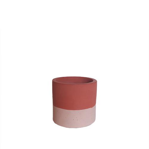 Handgemaakt potje in beton - Terracotta/lichtroze - Klein - Lollipop Rebels