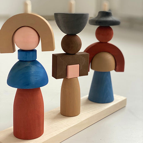 stapelbare houten popjes design speelgoed minmin lollipop rebels